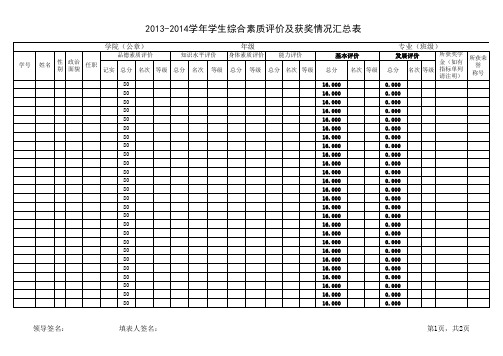 综合素质汇总表-简洁版