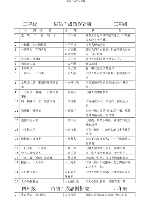 俗语˙成语对对碰