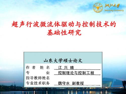 超声行波微流体驱动与控制技术的基础性研究