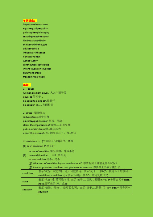 外研社版高中英语必修三-Module-5-基础知识整理