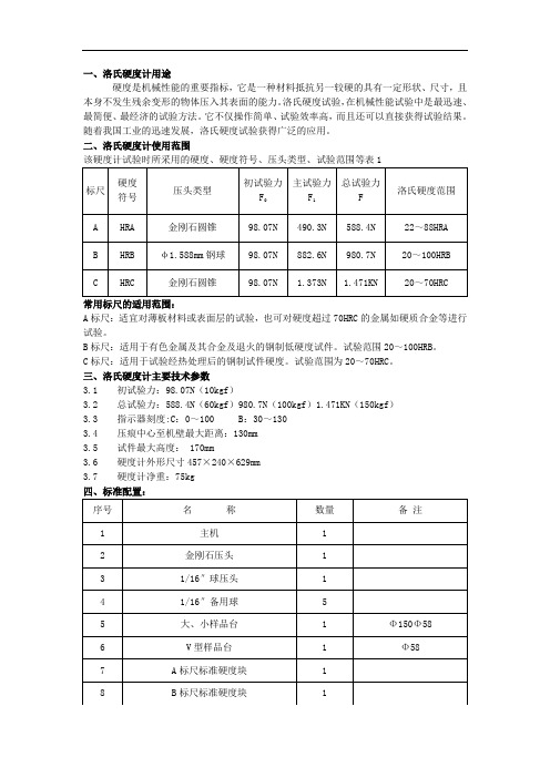 一、洛氏硬度计用途