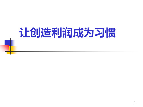 让创造利润成为习惯PPT课件