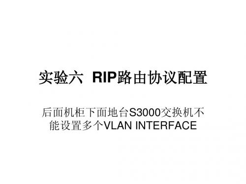 实验6：RIP路由协议配置