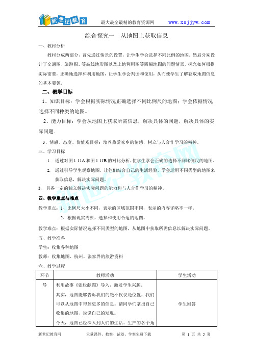 综合探究一 从地图上获取信息
