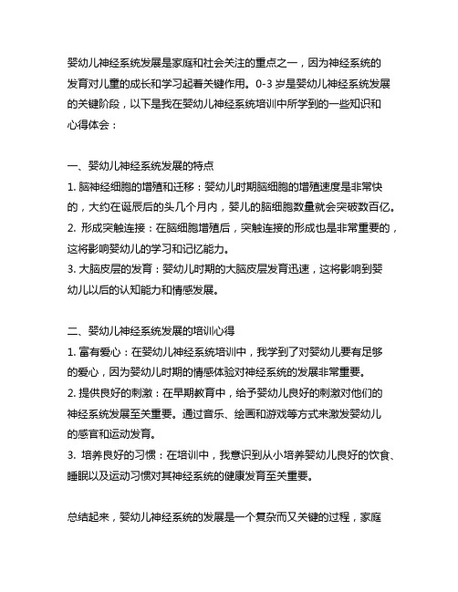 0-3岁婴幼儿神经系统发展特点培训心得