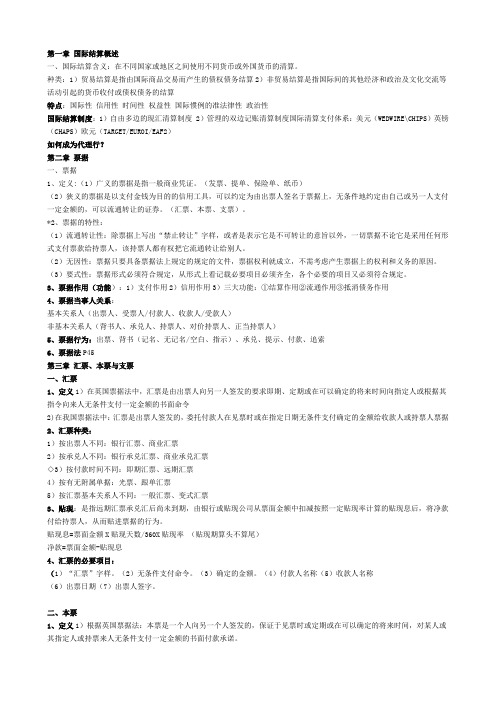 国际结算期末复习