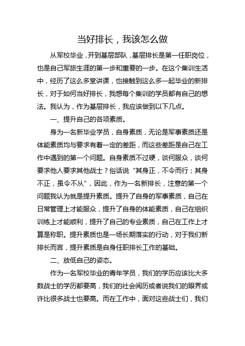 当好排长,我该怎么做 (2)