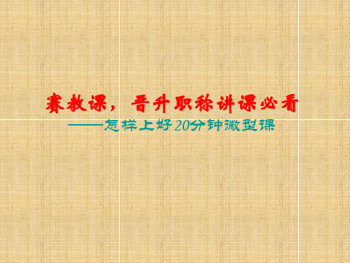 怎样上好20分钟的微型课精编版