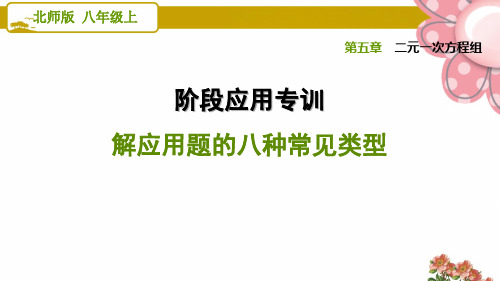 北师版八年级数学上册《二元一次方程组》阶段应用专训 解应用题的八种常见类型