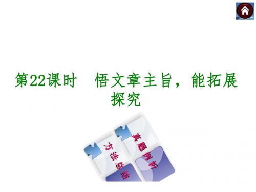 247+九年级语文专题复习课件：专题22悟文章主旨能拓展探究