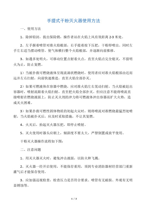 手提式干粉灭火器使用说明