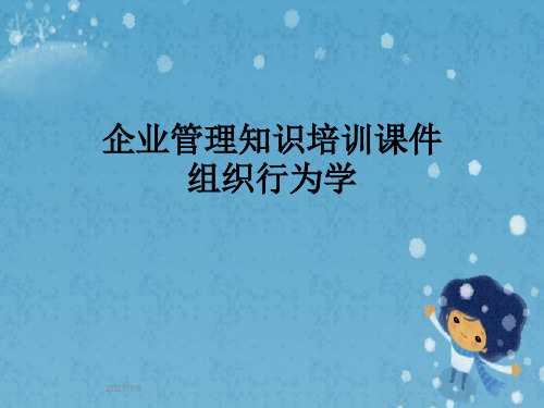 企业管理知识培训课件组织行为学