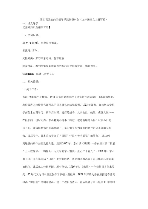 鄂教版九年级上册语文 第8课《我们的风景》导学练测资料包(鄂教版九上)