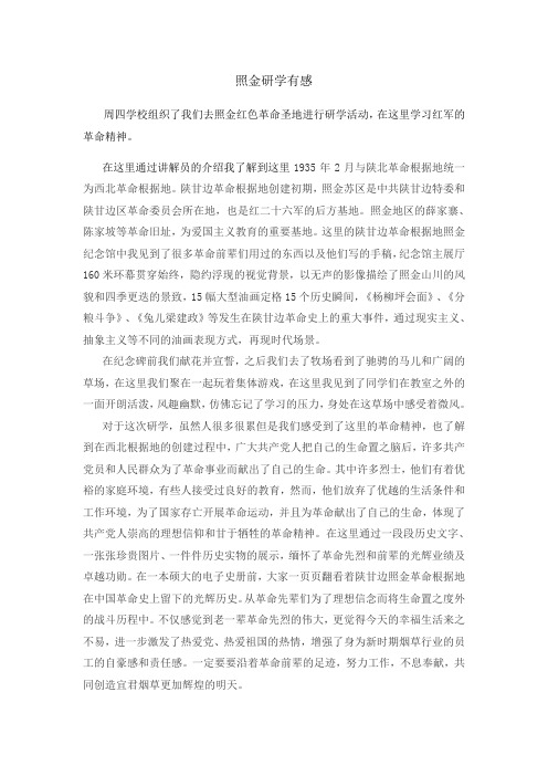 照金研学有感