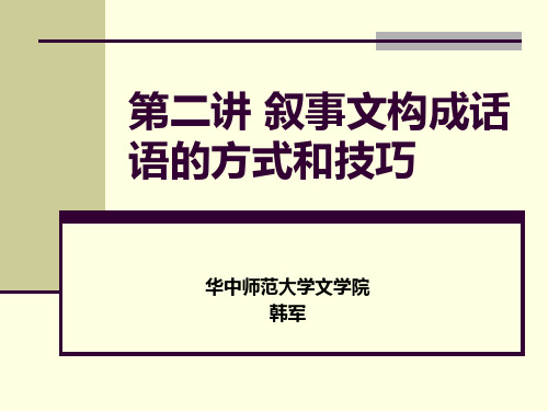 叙事文构成话语的方式和技巧