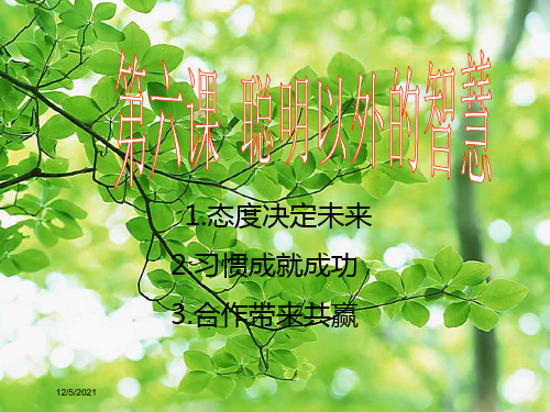 七年级政治上册 第六课《聪明以外的智慧》态度决定未来 习惯造就成功课件教科级上册政治课件