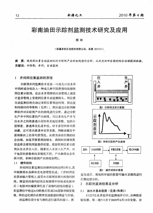 彩南油田示踪剂监测技术研究及应用