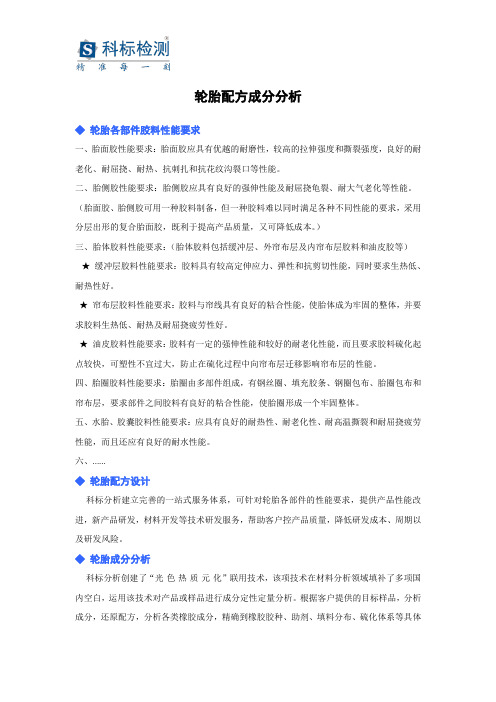 轮胎配方成分分析