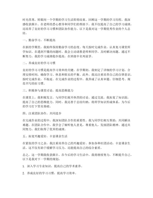优秀作业个人总结范文