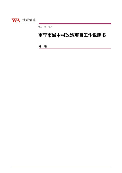某市城中村改造项目工作说明书