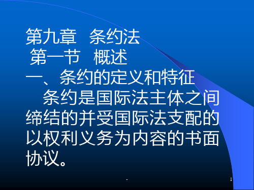 条约的定义和特征PPT课件
