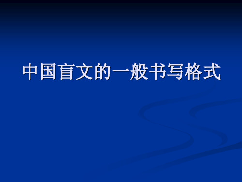 中国盲文的一般书写格式