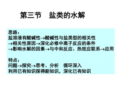 高二化学课件3.2弱电解质的电离盐类的水解(鲁科版选修4)