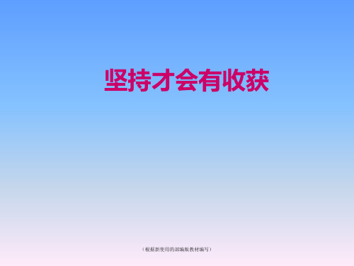 2020年最新二年级下册道德与法治课件-15坚持才会有收获  人教(新版)(共13张PPT)