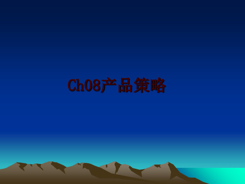 最新Ch08产品策略