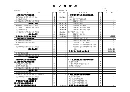 现金流量表自动生成模板