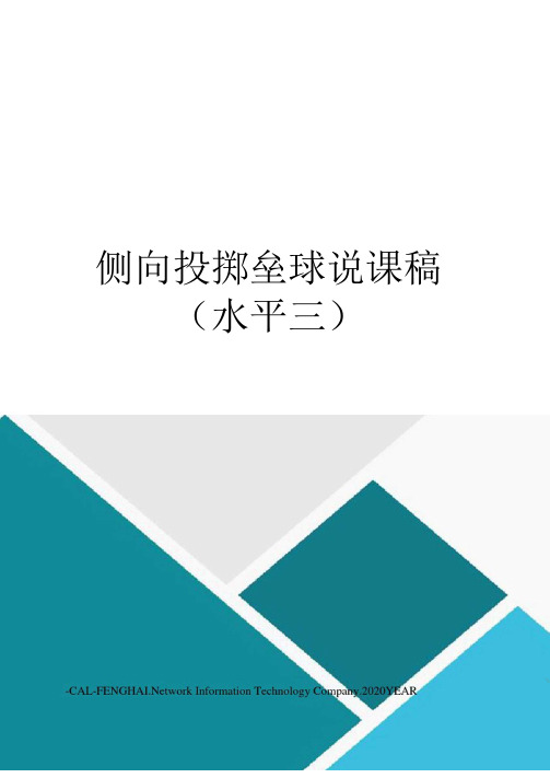 侧向投掷垒球说课稿(水平三)