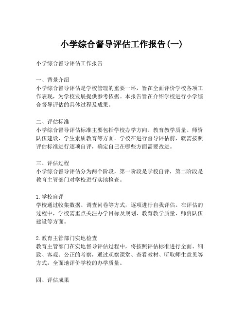 小学综合督导评估工作报告(一)