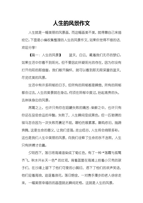 人生的风景作文