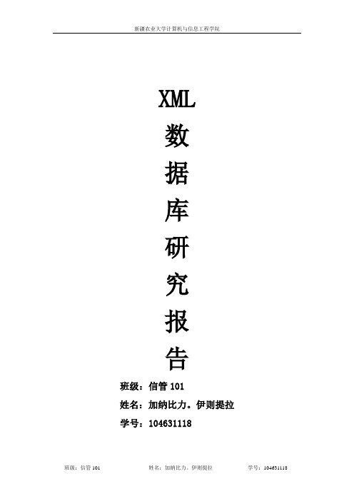 xml 数据库研究要点