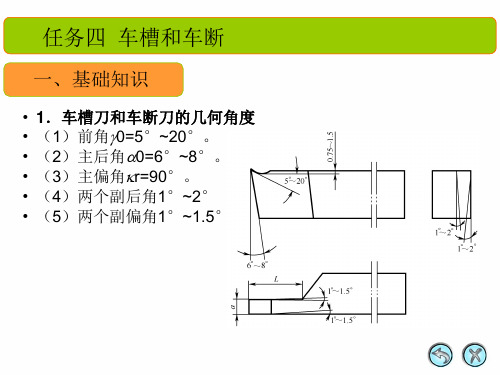 车工工艺教学课件任务四  车槽和车断 