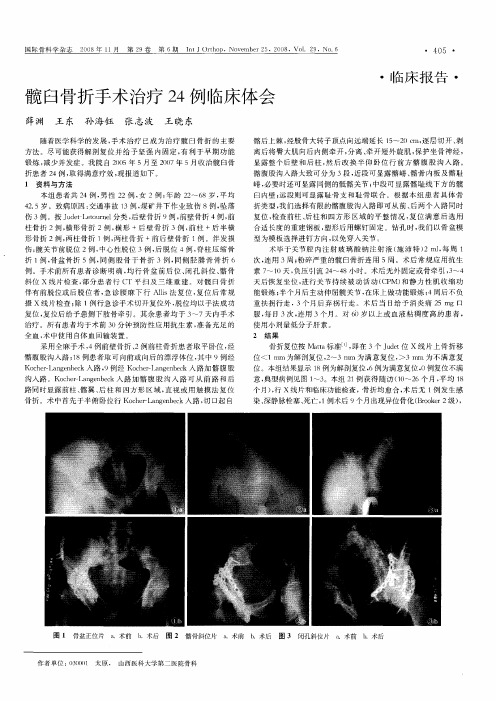 髋臼骨折手术治疗24例临床体会