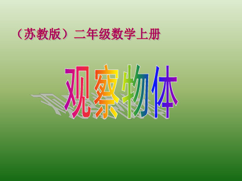 二年级上册数学课件-7.1 观察物体丨苏教版 