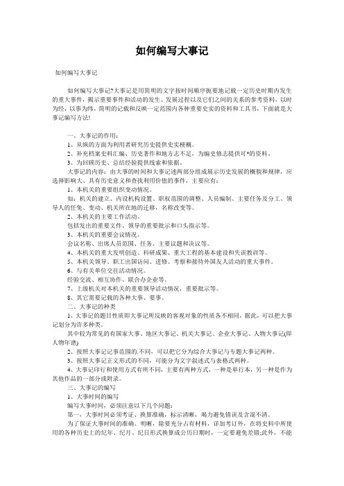如何编写大事记