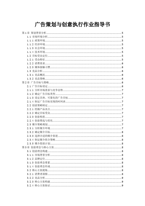广告策划与创意执行作业指导书