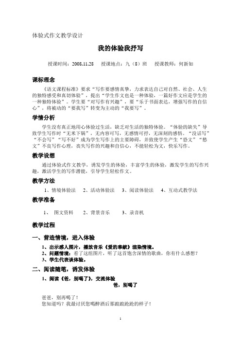 体验作文教学教案