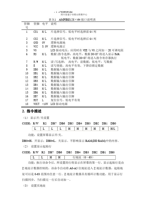 12864指令以及PROTUES的应用