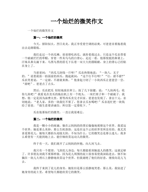一个灿烂的微笑作文