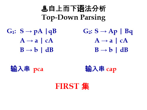 编译原理语法分析_自上而下__分析过程-FirstFollowSelect