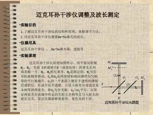 迈克耳孙干涉仪调整及波长测定