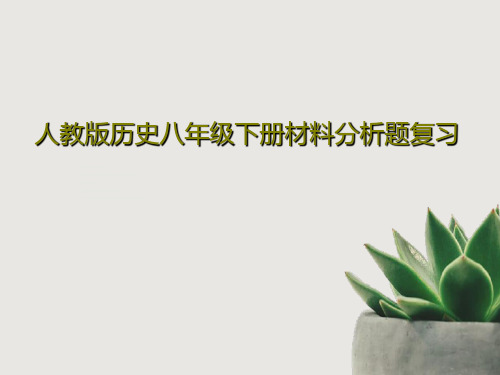 人教版历史八年级下册材料分析题复习34页文档