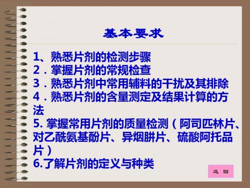 片剂的质量检测