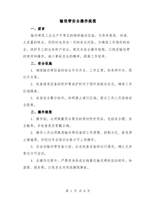 输送带安全操作规程(3篇)