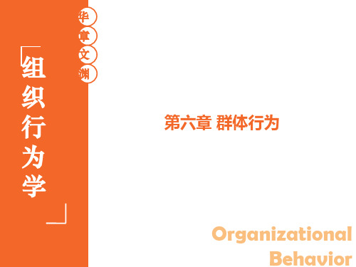 组织行为学 陈春花 06 第六章 群体行为 第3版 华南理工大学 工商管理学院