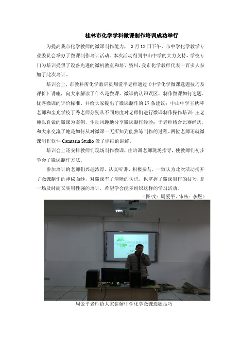 化学学科微课制作培训的活动报道