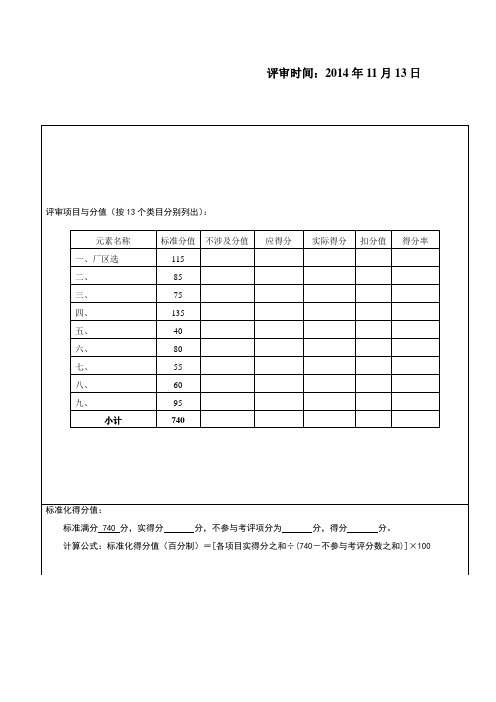 木材加工企业安全评审标准